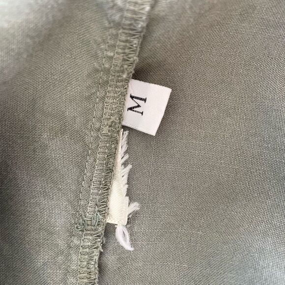 Anthropologie Cloth & Stone Live Tie Waist Moss Green Mini Dress M - Picture 9 of 9